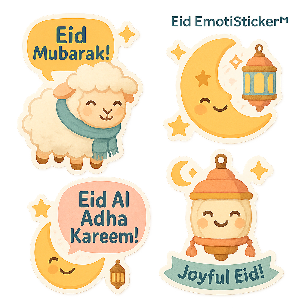 Prompt Bộ Sticker Cảm Xúc Eid Tùy Biến Cho Chat, Video & Thương Hiệu Số - Ảnh 2