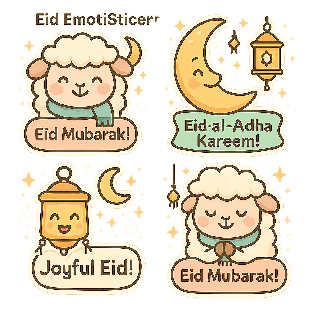 Prompt Bộ Sticker Cảm Xúc Eid Tùy Biến Cho Chat, Video & Thương Hiệu Số - Ảnh 3