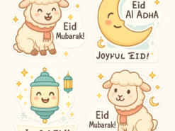 Prompt Bộ Sticker Cảm Xúc Eid Tùy Biến Cho Chat, Video & Thương Hiệu Số