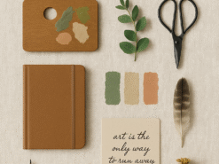 Thiết Kế 3D Flat Lay Hồ Sơ Thị Giác Cá Nhân Cho Thương Hiệu Sáng Tạo